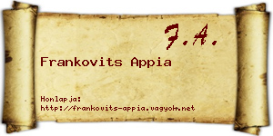 Frankovits Appia névjegykártya